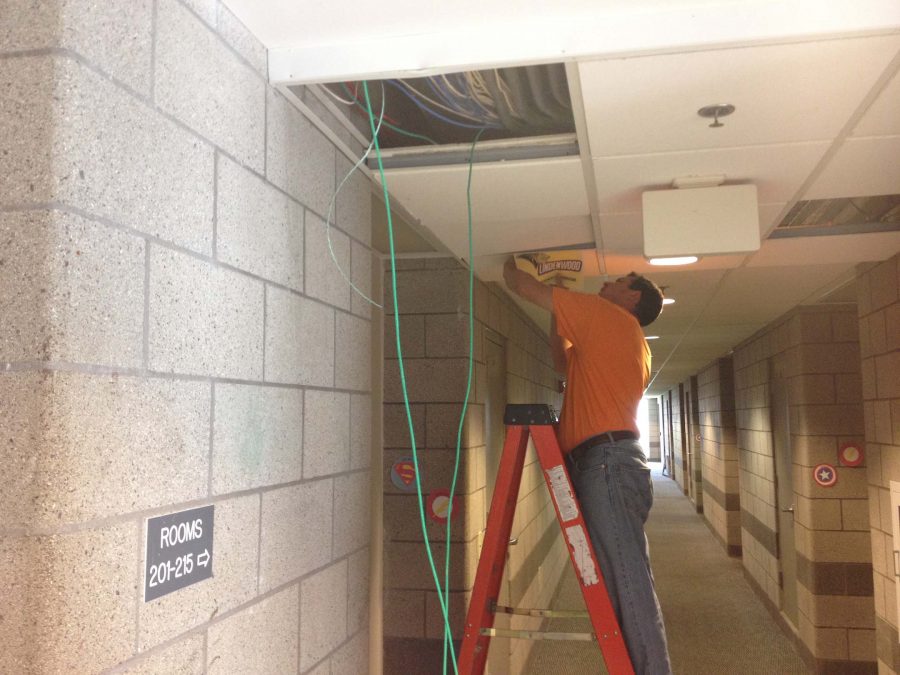 LU Maintenance installs new routers in Guffey Hall