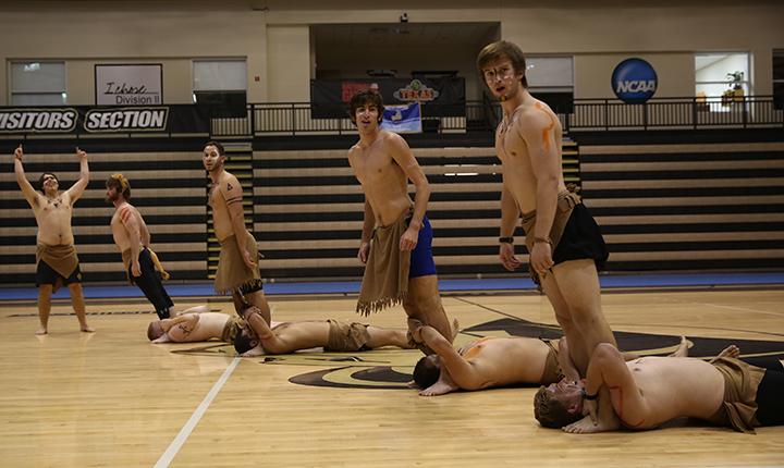Phi Lambda Phis performance consisted of a jungle theme, and its members dressed like tribal figures.