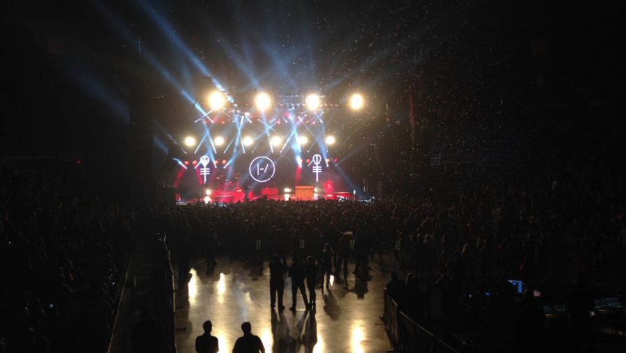 Photo by Phil Brahm
View of Twenty One Pilots performance in the Chaifetz Arena from the pit