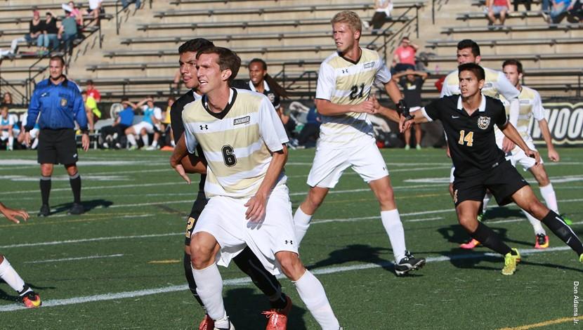 Stefan Andrics (No. 21) two goals lifted Lindenwood to a 3-1 win over Ouachita Baptist University on Sept. 15.

Photo by Lindenwood Athletics