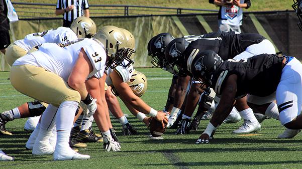 Lindenwood prepares to face off against Emporia State at the Homecoming game on Oct. 14.  Photo by Lindsey Fiala