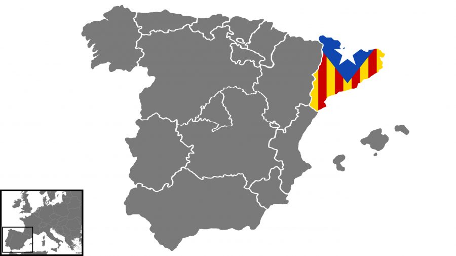 The+northeastern+most+region+of+Spain+held+a+vote+for+independence+on+Sunday+despite+condemnation+by+Spains+central+government.+Base+map+by+Santiago+Franco+Ramos.+Modified+by+Kyle+Rainey
