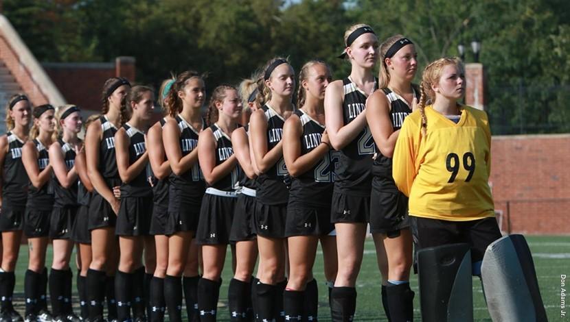 File photo: Lindenwood stands for the national anthem prior to a game at the Harlen C. Hunter Stadium.  Photo by John Adams Jr. 