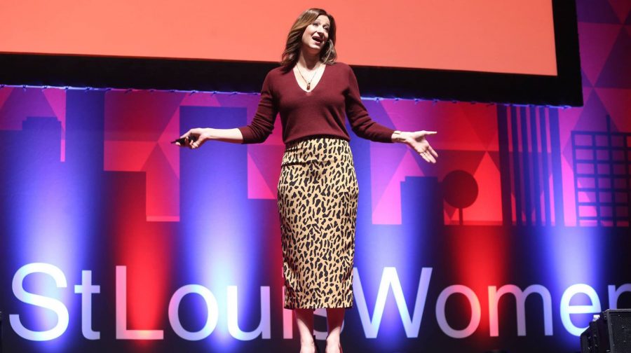 Former 17 Magazine editor-in-chief Ann Shoket gives her TED talk on why we all need to be more millennial.  Photo used with permission by TEDxSt.LouisWomen