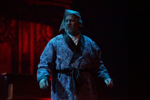 Community actor Bill Blanke is playing Scrooge this year. This is the first time in many years that a community member has been brought to act in a major role in A Christmas Carol.  Photo by Mitch Kraus