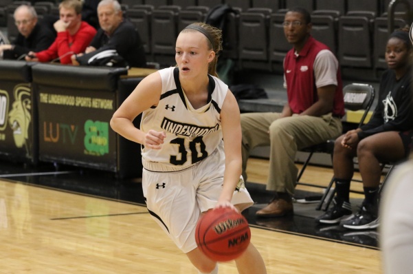 Lindsay Medlen, No. 30, drives to the bucket in Lions 113-30 win against Christian College of Bible on Dec. 1st.  Medlen registered 8 points in the loss on Saturday.
 
Photo by Walker Van Wey