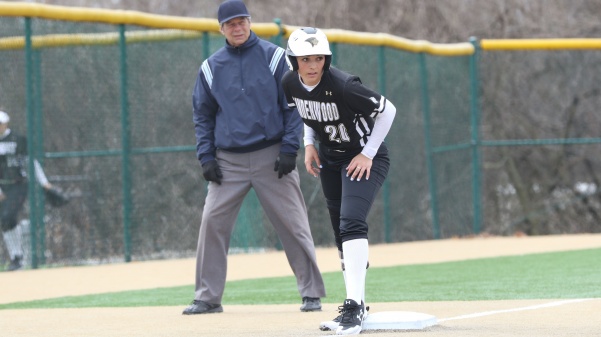 Hanna Porter, No. 20,  leads on third base before scoring the Lions' first run of the game in Lions' 9-1 loss to Washburn on Sunday.
<br>
Photo by Kyle Rhine