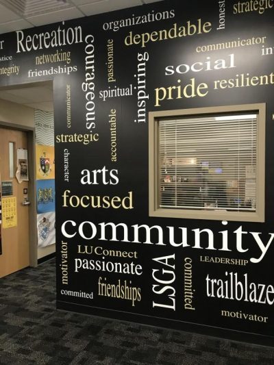 Inside Lindenwood’s Student Involvement office, where CAB members come together to share ideas and organize campus events.  Photo by Lauren Pennock
