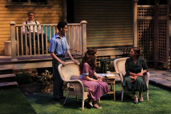 Stars of All My Sons from left to right: Quentin James, Jordan Wolk, Zoe Gudehus, and Maya Kelch.  Photo by Lindsey Fiala.