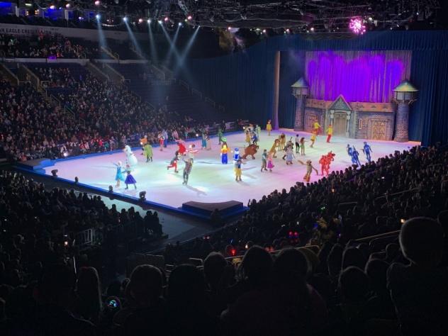 All of the characters in Disney on Ice during the last number of the show on Saturday, Feb. 2 at the Enterprise Center in St. Louis.  Photo by Megan Courtney