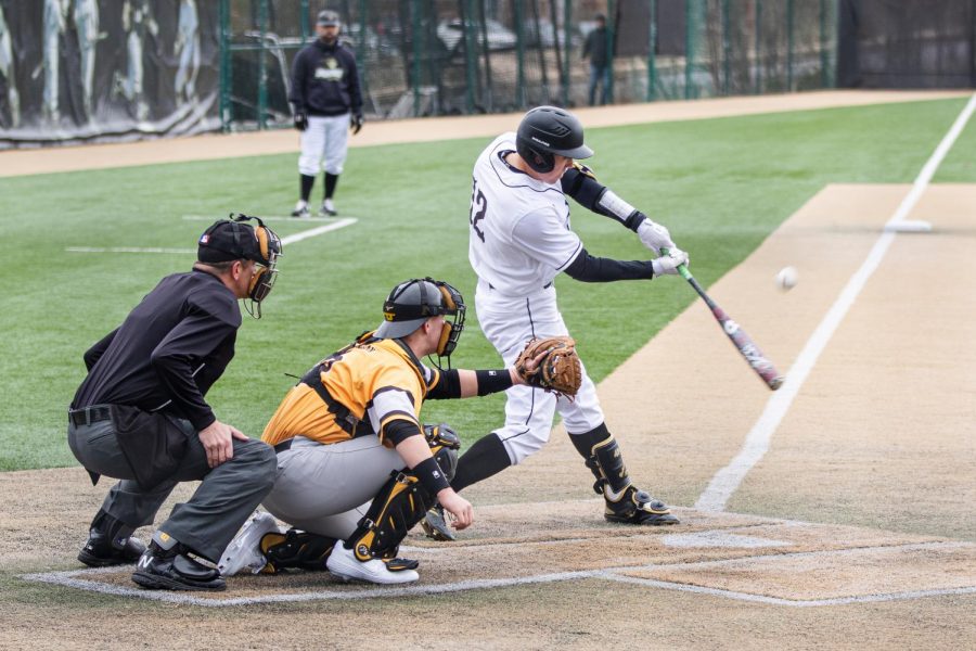 Lindenwood senior Bryce Beckmann takes a swing during the Lions' game Ohio Dominican on Feb. 15., 2020. The Lions swept a doubleheader, 9-0 and 4-0.  