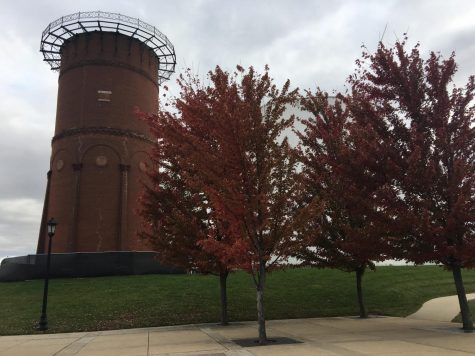 The over 130-year-old water tower on campus is set to be demolished because of its decaying condition. 
  File photo by Kat Owens.  