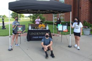 Students prepare for Lindenwood Student Involvement events. Photo provided by Lindenwood Student Involvement.