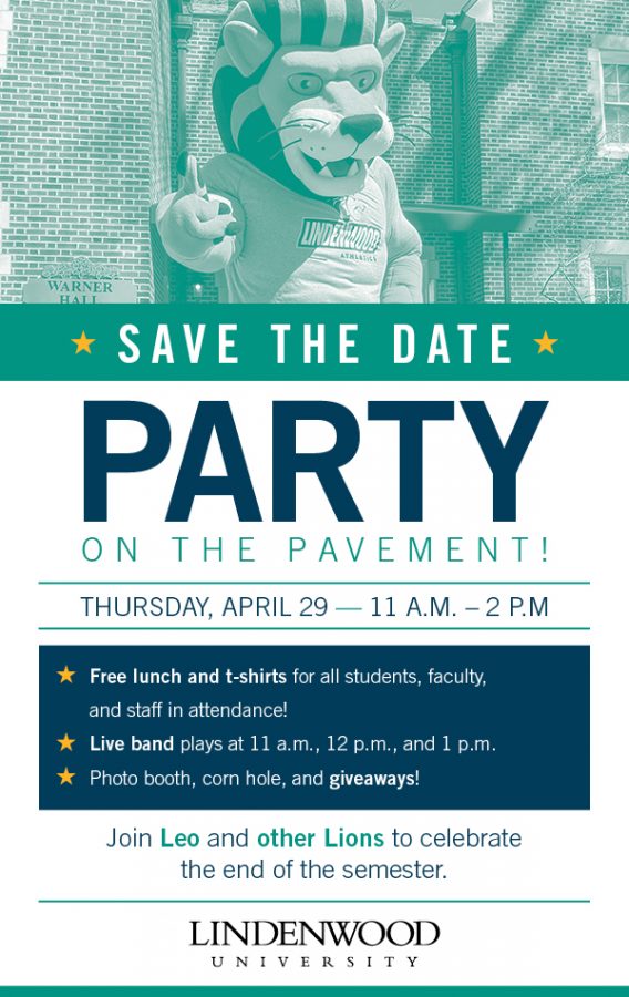 Lindenwood will be hosting Party on the Pavement on April 29 to celebrate the end of the semester.  Photo from the Office of the President. 