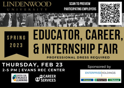 Spring 2023 Educator, Career, and Internship Fair will take place on Feb. 23 at Evans Commons. 