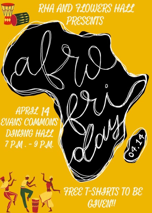 Afro+Friday+event+will+take+place+on+April+14%2C+from+7+p.m.+to+9+p.m.+in+the+Evans+Common+dining+hall.+