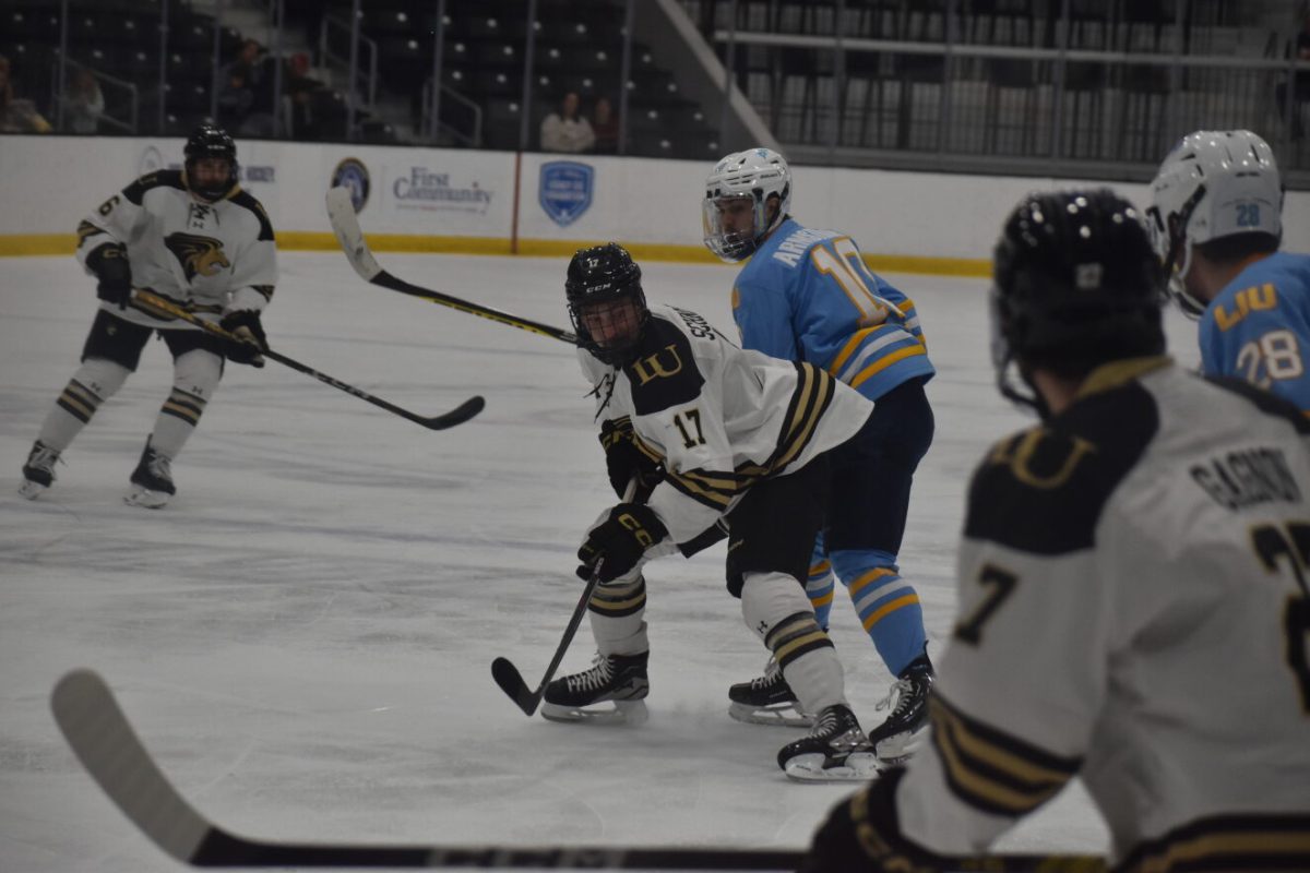 Forward Patrick Schmiedlin prepares from a pass from a Lindenwood teammate in a game against Long Island University. 