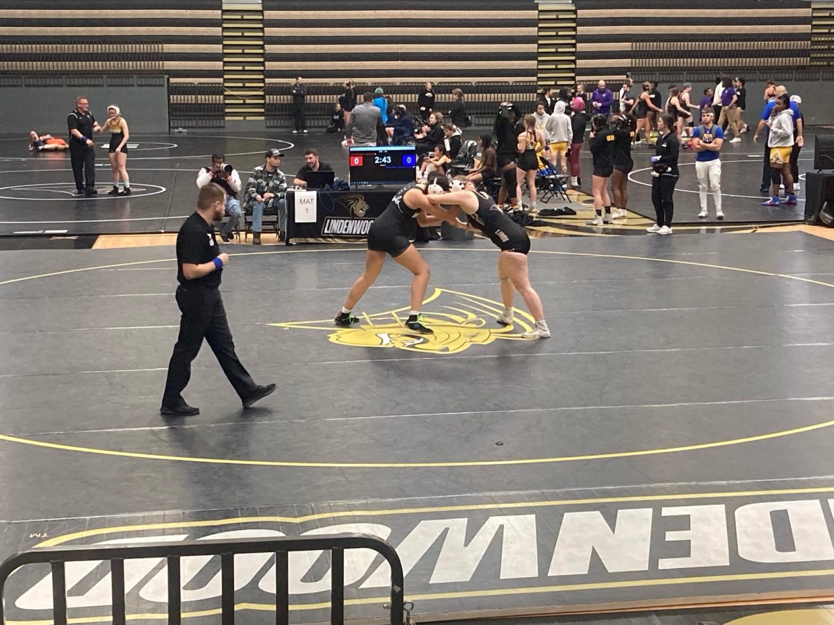 Lindenwood womens wrestlers competes in dual at Lindenwood open tournament.