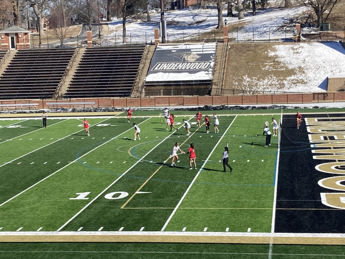 Lindenwood women’s lacrosse plays a clenching defense against the Louisville Cardinals.