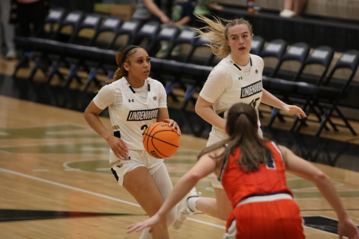Makayla Wallace moves the ball down court in a game against UT Martin.