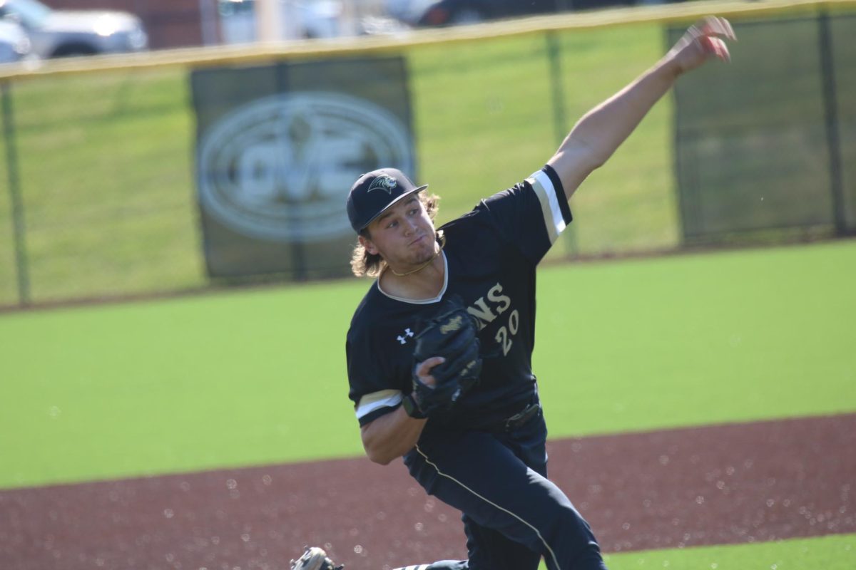Eli Brown goes through his windup in a game against Little Rock.