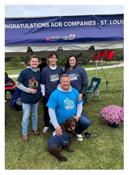 This photo is of Coy Reeves and family at Light the Night in Forest Park. Taken by the Leukemia and Lymphoma society.