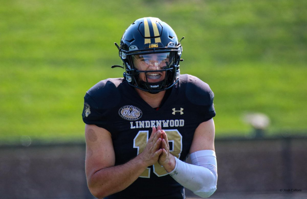 Quarterback Nate Glantz calls for a play in a game against Charleston Southern. 