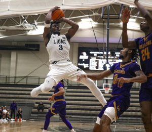 Markeith Browning goes up to the net for a layup against Western Illinois.