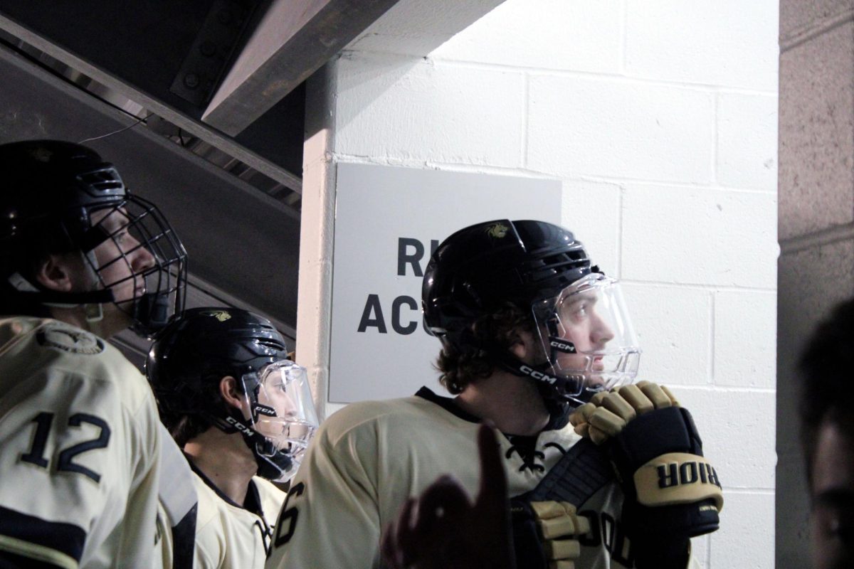 Chase McClellan and Gage Vierzba before hitting the ice. 
